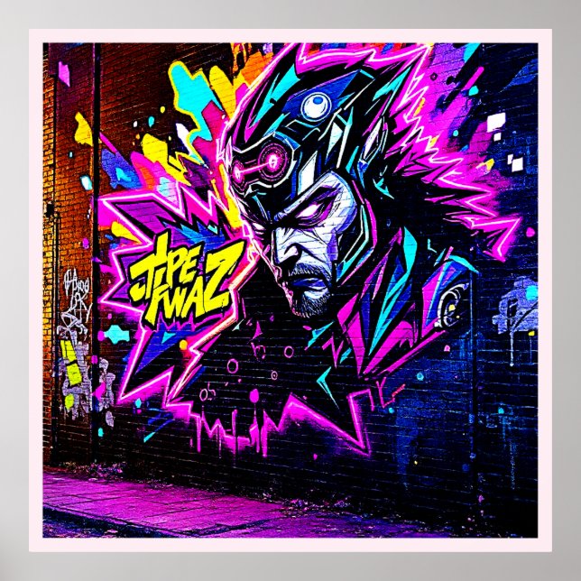 Vibrant Street Art Glow Poster (Front)