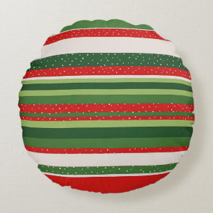 Vibrant Striped Pattern Background Round Pillow