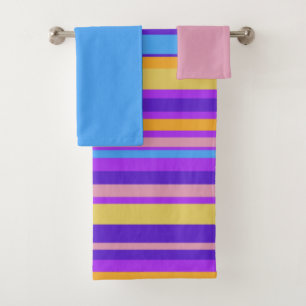 Vibrant Stripes Bath Towel Set