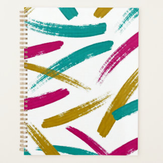 Vibrant Strokes,Teal, Magenta & Mustard pattern