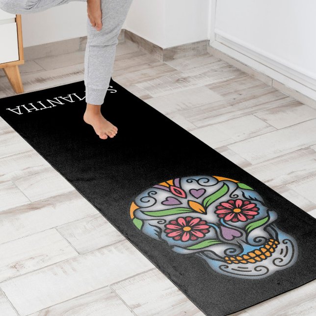 Vibrant Sugar Skull  Yoga Mat (Creator Uploaded)