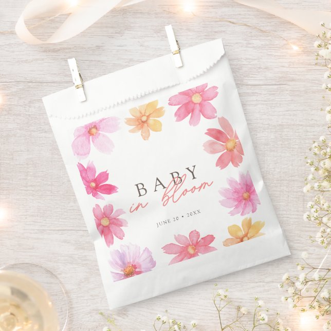 Vibrant Summer Baby in Bloom Floral Wildflower Favour Bag (Clipped)