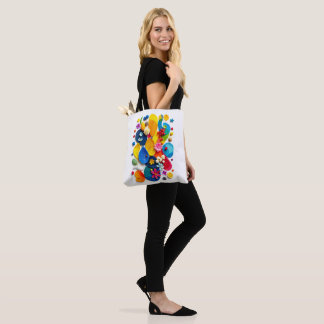 Vibrant Summer Botanical Abstract Pop Art Tote Bag