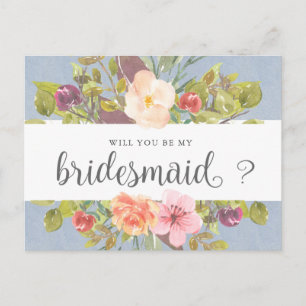 Vibrant Summer Bridesmaid Invitation Postcard