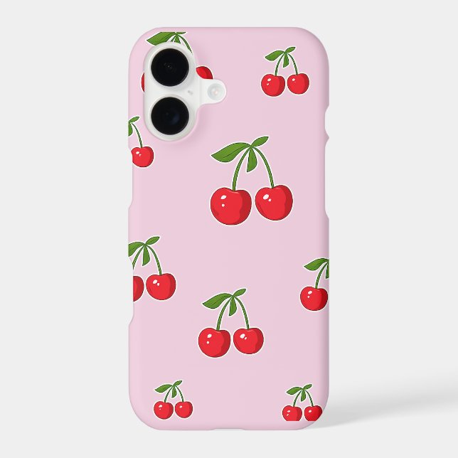 Vibrant Summer Cherry Pattern iPhone 17 Case.  (Back)