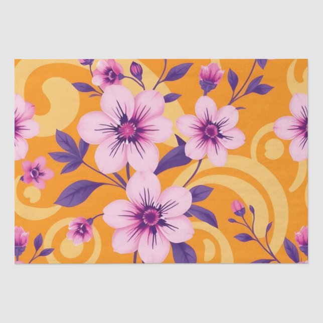Vibrant Summer Floral–Dopamine Dressing Tissue Paper (Front)