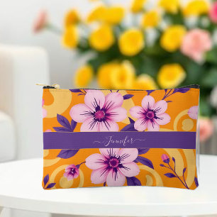 Vibrant Summer Floral-Dopamine Style- Accessory Pouch