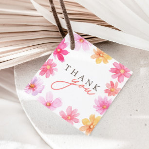 Vibrant Summer Floral Wildflower Thank You Favour Tags