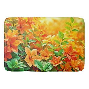 Vibrant Summer Flowers Bath Mat