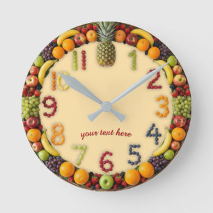 Vibrant Summer Fruit Salad Wall Clock - Custom