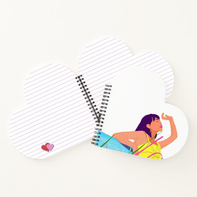 Vibrant Summer Girl Heart Shaped Notebook – Colour (Inside)