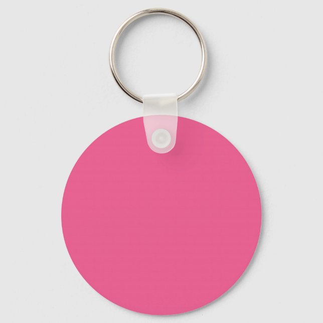 Vibrant Summer Solid Pink Minimalist Colour Block Keychain (Front)