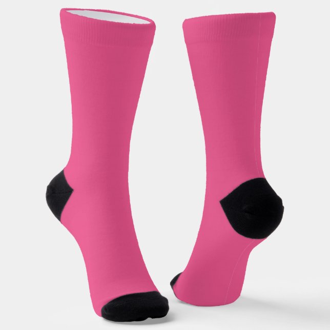 Vibrant Summer Solid Pink Minimalist Colour Block Socks (Angled)