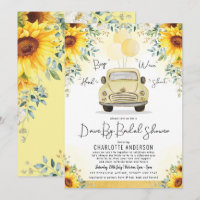Vibrant Summer Sunflower Drive By Bridal Shower