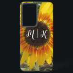 Vibrant Summer Sunflower Field Monogram Samsung Galaxy Case<br><div class="desc">Need a flower and sight that just represents the summer season with all of its vibrant colours? Then let this mouse pad capture that sight with the beautiful sight of sunflowers. Let the vibrant green, yellow, orange, and clear blue sky bring you life after a long winter. Let the field...</div>