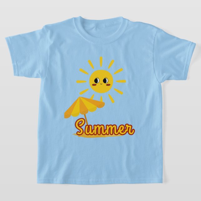 Vibrant Summer Sunshine Design T-Shirt (Laydown)