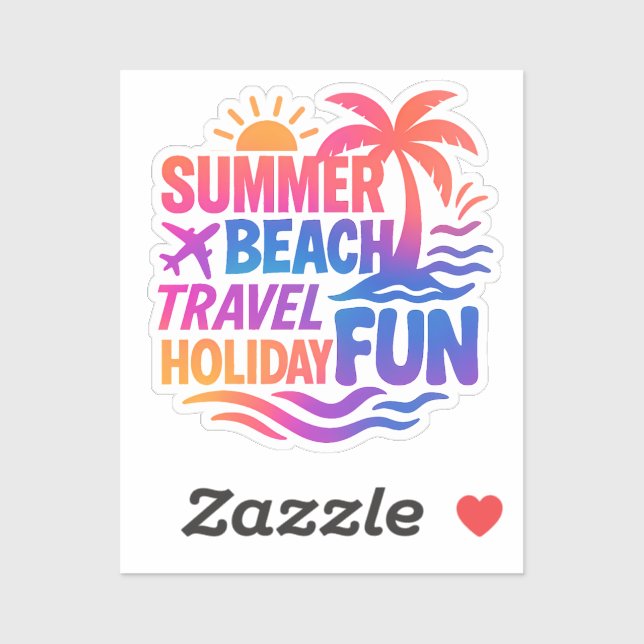 Vibrant Summer Typography Collage with Graphic Fus (Sheet)