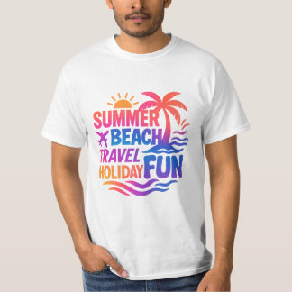 Vibrant Summer Typography Collage with Graphic Fus T-Shirt
