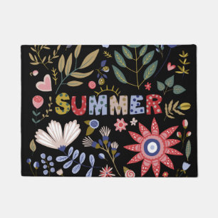 Vibrant Summer Vacation Floral – Colorful Flowers  Doormat