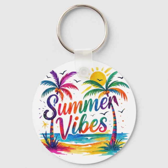 Vibrant Summer Vibes Keychain (Front)