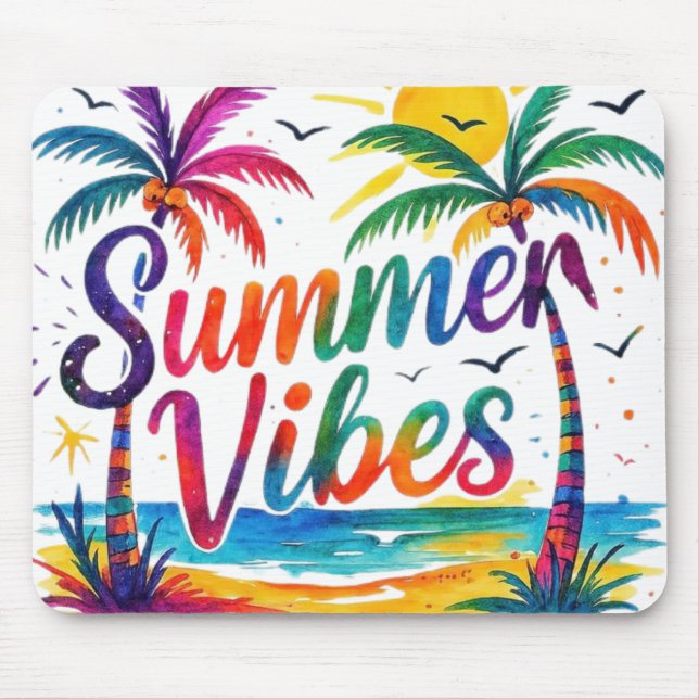 Vibrant Summer Vibes Mouse Pad (Front)
