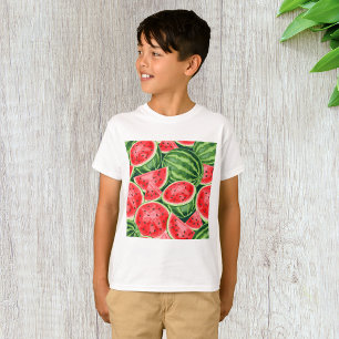 Vibrant Summer Watermelon Slices Pattern T-Shirt