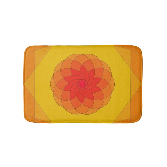 Vibrant Sunburst Design Bath Mat (Front)
