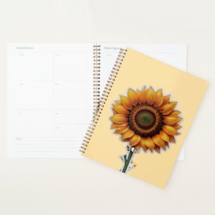 Vibrant Sunflower Illustration Design  Planner