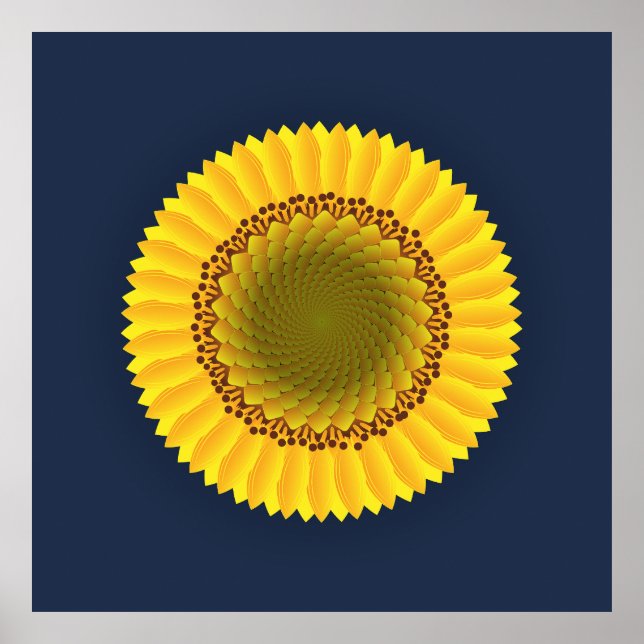Vibrant Sunflower Mandala Floral Canvas Print (Front)