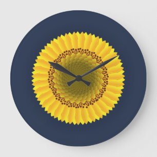 Vibrant Sunflower Mandala Floral Canvas Print Large Clock