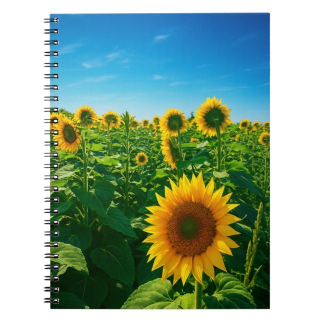 Vibrant Sunflower Photo  Notebook (Front)