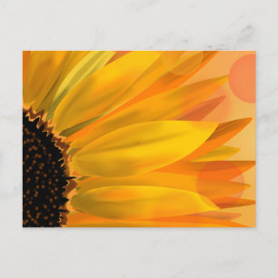 Vibrant sunflower postal card