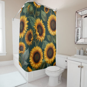 Vibrant Sunflower Shower Curtain Set