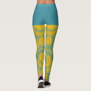 Vibrant Sunflower Tie-Dye Art Leggings