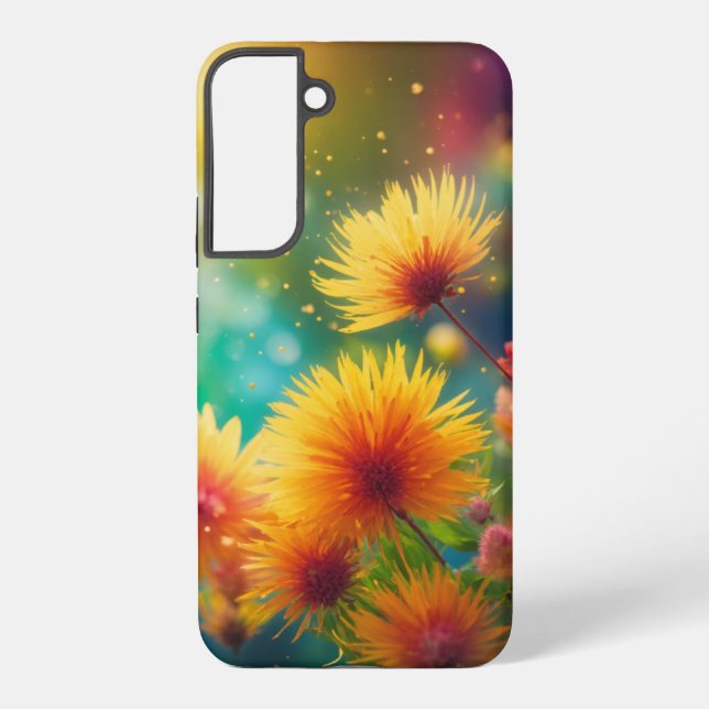 Vibrant Sunlit Flowers Design Samsung Galaxy S22+ Case (Back)