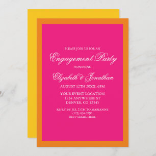 Vibrant Sunrise Minimalist Engagement Party Invitation