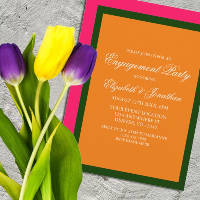 Vibrant Sunrise Minimalist Engagement Party Invitation (Creator Uploaded)