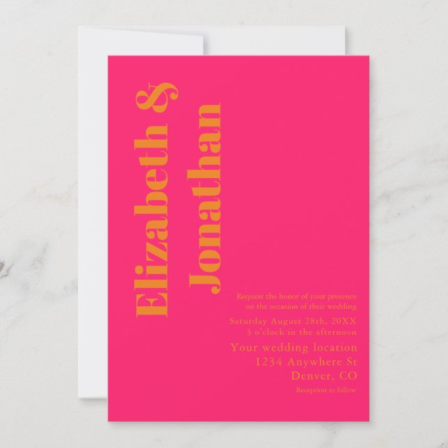 Vibrant Sunrise Minimalist Mix & Match Wedding Invitation (Front)