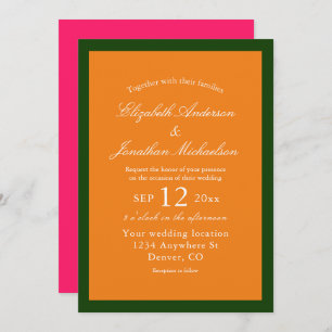 Vibrant Sunrise Minimalist Mix & Match Wedding Invitation