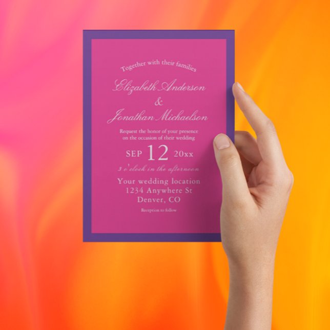 Vibrant Sunrise Minimalist Mix & Match Wedding Invitation (Creator Uploaded)