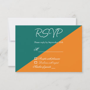 Vibrant Sunrise Minimalist Mix & Match Wedding RSVP Card