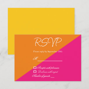 Vibrant Sunrise Minimalist Mix & Match Wedding RSVP Card