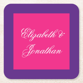 Vibrant Sunrise Minimalist Mix & Match Wedding Square Paper Coaster