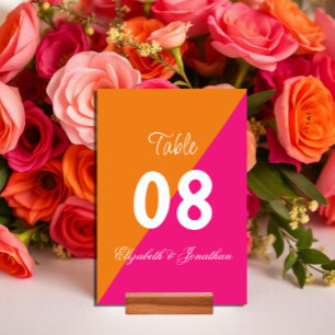 Vibrant Sunrise Minimalist Mix & Match Wedding Table Number