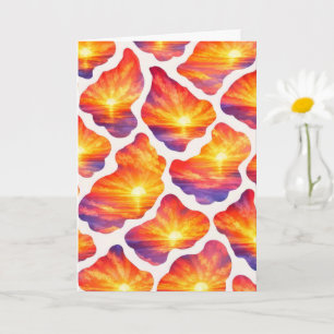 Vibrant Sunrise Ocean Pattern Card