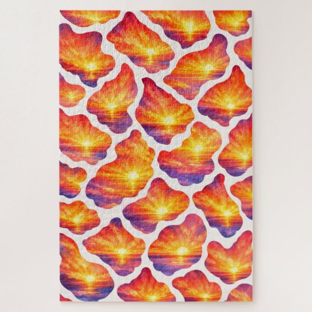 Vibrant Sunrise Ocean Pattern Jigsaw Puzzle (Vertical)