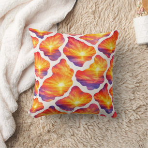 Vibrant Sunrise Ocean Pattern Throw Pillow
