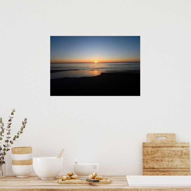 Vibrant sunrise over the ocean poster (Kitchen)
