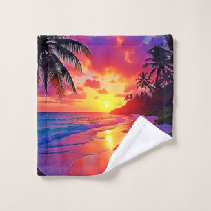 Vibrant Sunset Beach Dream Design Bath Towel Set