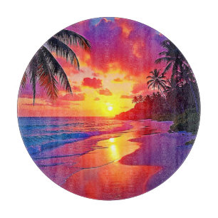 Vibrant Sunset Beach Dream Design Cutting Board